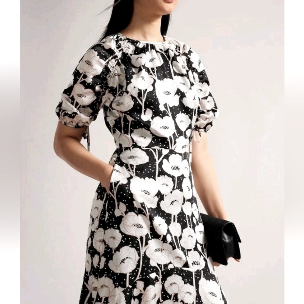 Ted Baker Abriee Puff Sleve Midi Dress